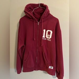 tentree burgundy  Zip-Up Hoodie